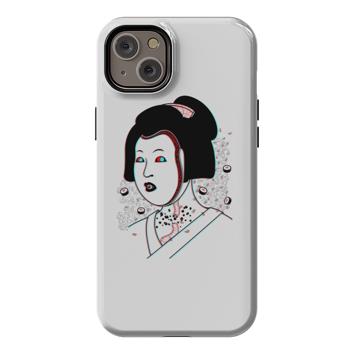 iPhone 14 Plus StrongFit Psychedelic Geisha by Pigboom