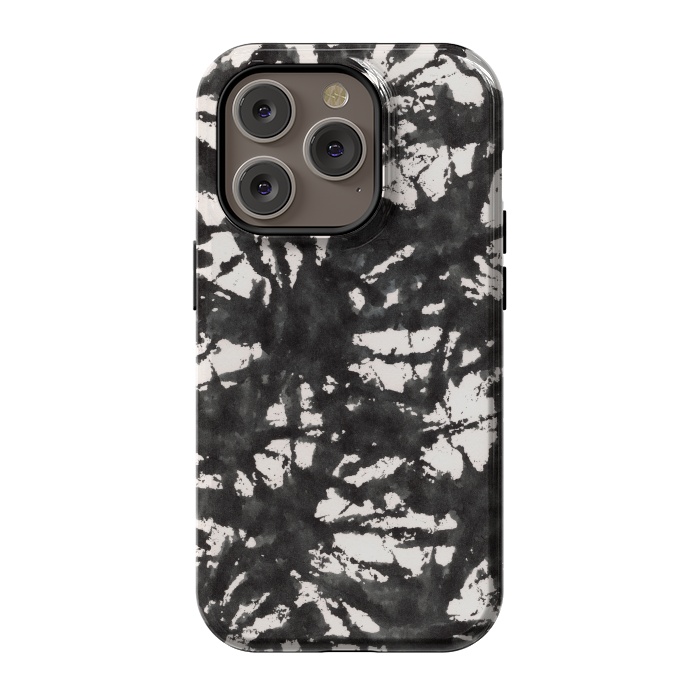 iPhone 14 Pro StrongFit Black Watercolor Stamp by Hanny Agustine