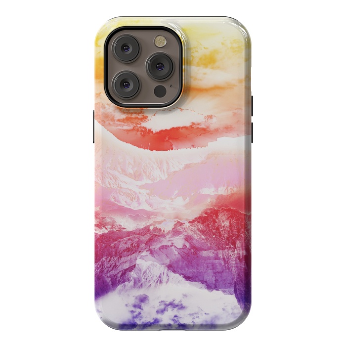 iPhone 14 Pro max StrongFit Rainbow gradient mountain landscape by Oana 