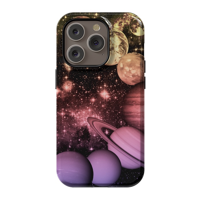 iPhone 14 Pro StrongFit Pastel gradient Solar System space art by Oana 