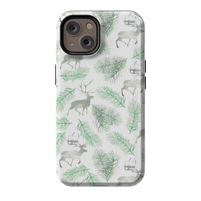 iPhone 14 StrongFit Deer and pine branches by Julia Badeeva