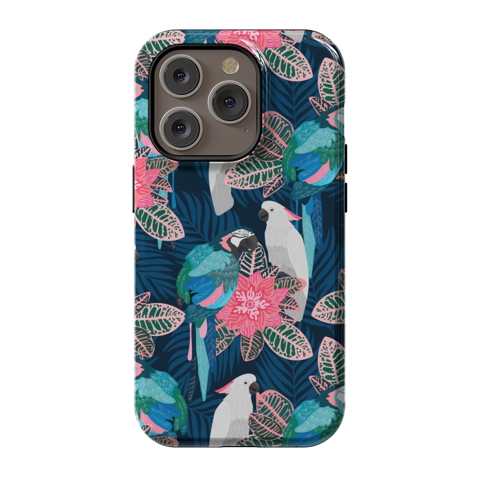 iPhone 14 Pro StrongFit Tropical birds by Julia Badeeva