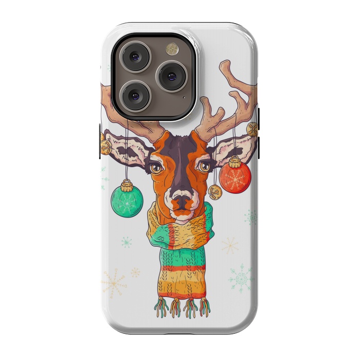 iPhone 14 Pro StrongFit christmas reindeer by haroulita
