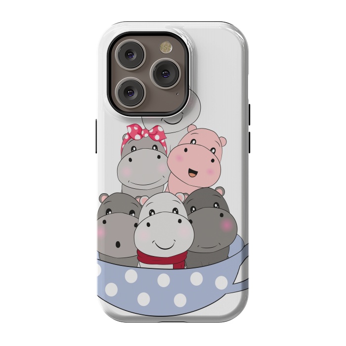 iPhone 14 Pro StrongFit cute hippos by haroulita