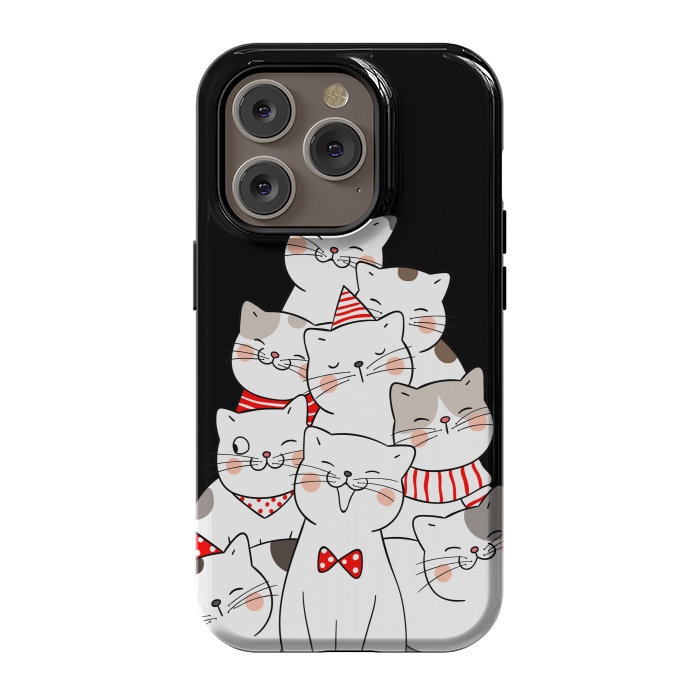 iPhone 14 Pro StrongFit christmas cats by haroulita