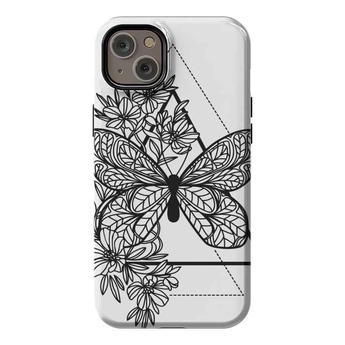 iPhone 14 Plus StrongFit bw butterfly by haroulita