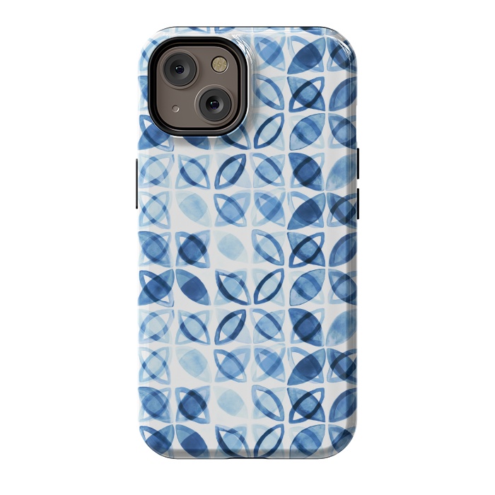 iPhone 14 StrongFit Blue Watercolor Pattern  by Tigatiga