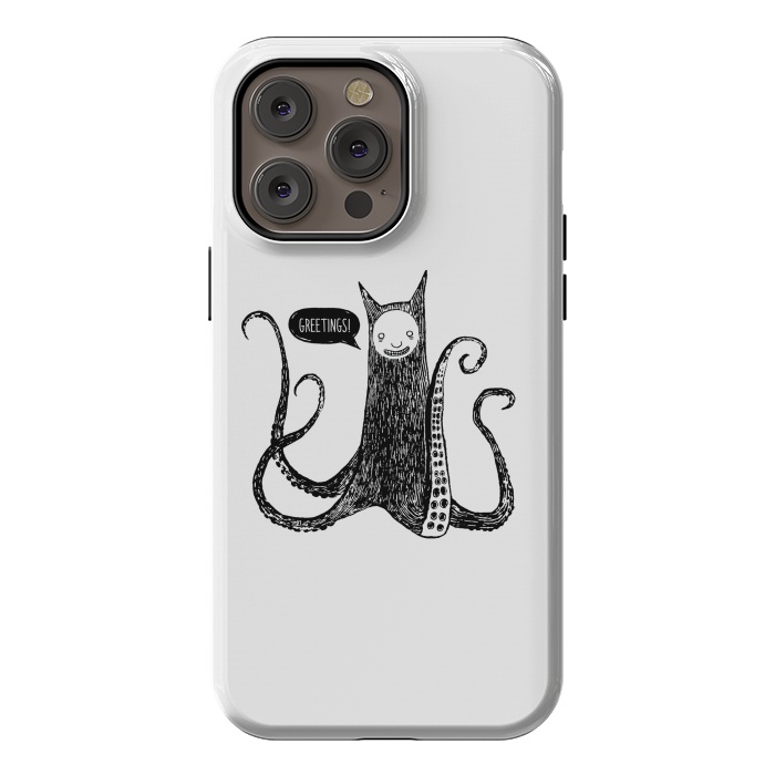 iPhone 14 Pro max StrongFit Greetings from the kraken cat by Laura Nagel