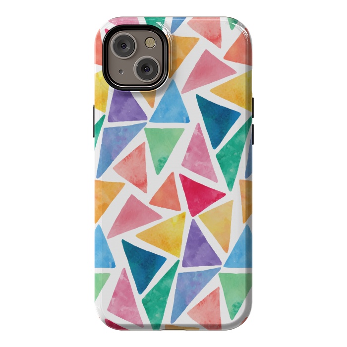 iPhone 14 Plus StrongFit multi colour triangle pattern by MALLIKA