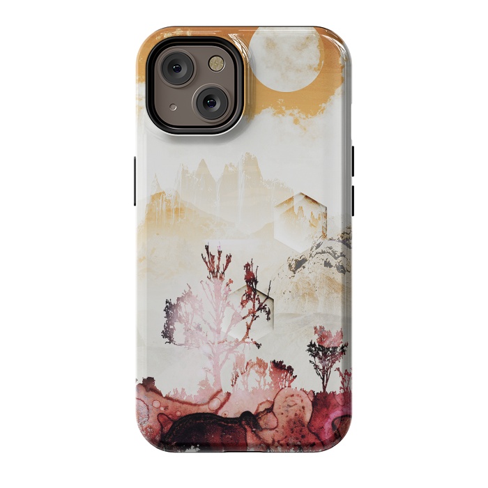 iPhone 14 StrongFit Desert oasis painted landscape by Oana 