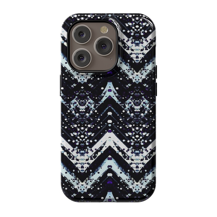 iPhone 14 Pro StrongFit Snowy mountains zigzag ethnic pattern by Oana 