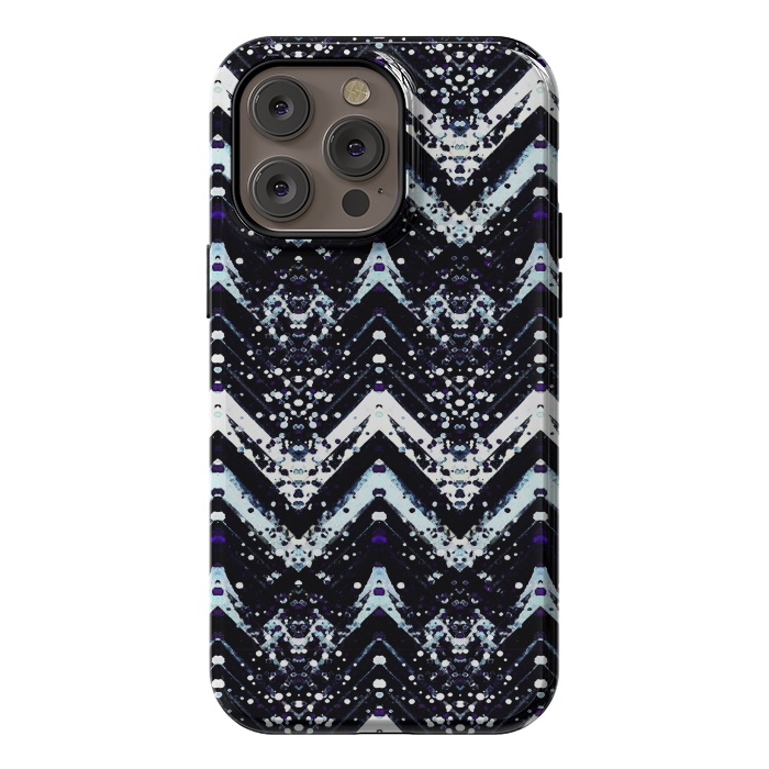 iPhone 14 Pro max StrongFit Snowy mountains zigzag ethnic pattern by Oana 