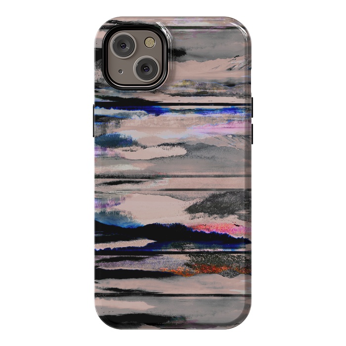 iPhone 14 Plus StrongFit Mountain landscape brushed painted pattern by Oana 