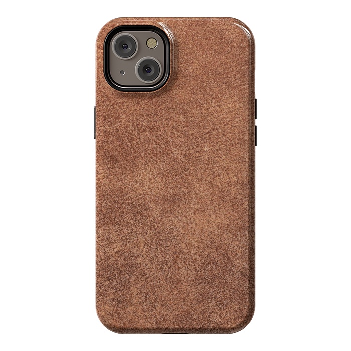 iPhone 14 Plus StrongFit Brown leather texture  by Winston
