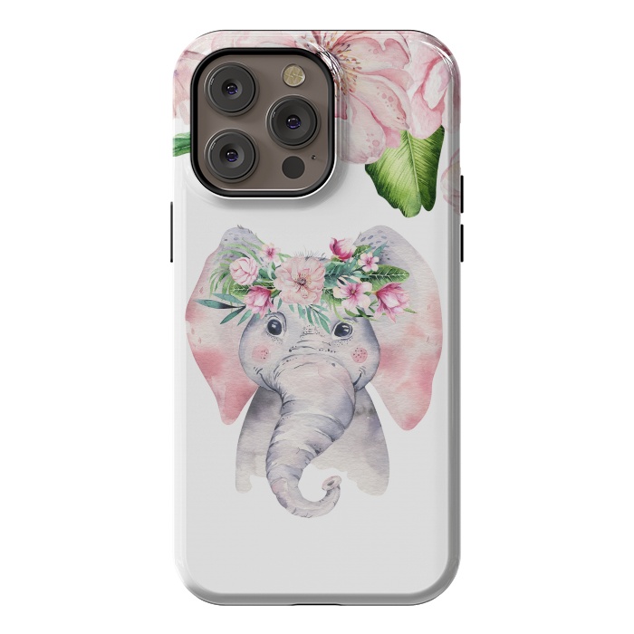 iPhone 14 Pro max StrongFit Flower Elephant by  Utart