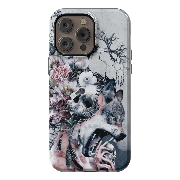 iPhone 14 Pro max StrongFit Wolf and Skulls by Riza Peker