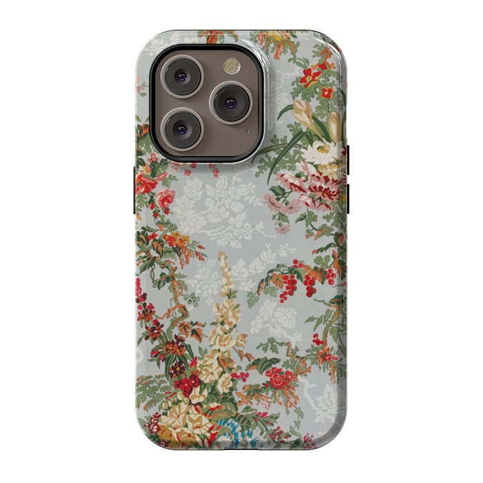 iPhone 14 Pro StrongFit Industrial Floral Print by Zala Farah