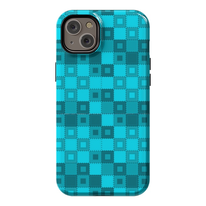 iPhone 14 Plus StrongFit blue patchwork by MALLIKA