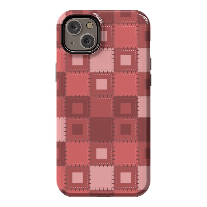 iPhone 14 Plus StrongFit RED WHITE PATCHWORK by MALLIKA