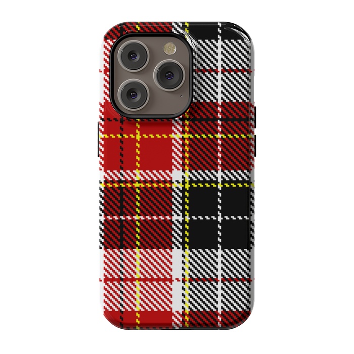 iPhone 14 Pro StrongFit RED AND  BLACK CHECKS by MALLIKA