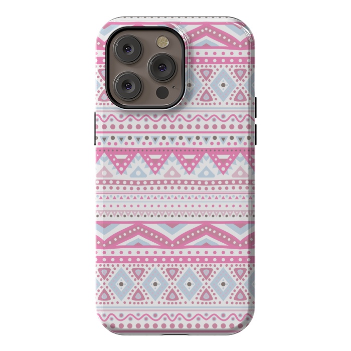 iPhone 14 Pro max StrongFit PINK TRIBAL PATTERN by MALLIKA