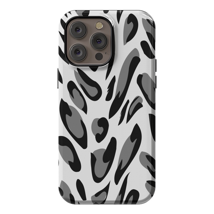 iPhone 14 Pro max StrongFit gray animal print by haroulita
