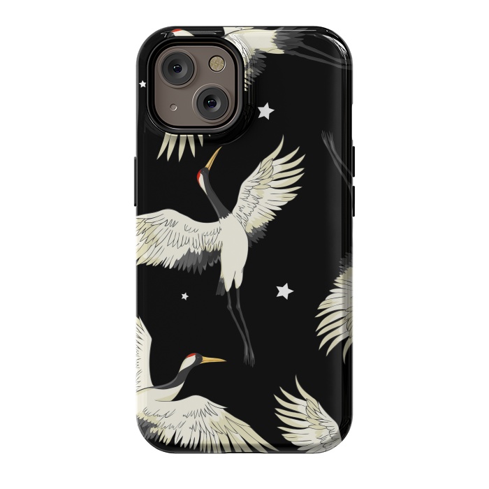 iPhone 14 StrongFit black white birds by haroulita