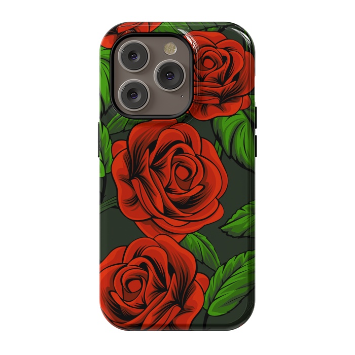 iPhone 14 Pro StrongFit red roses by haroulita