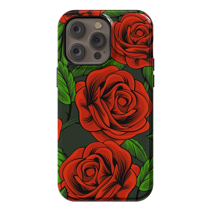 iPhone 14 Pro max StrongFit red roses by haroulita