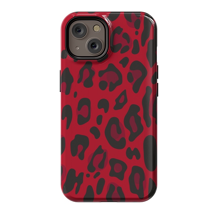 iPhone 14 StrongFit red animal print by haroulita