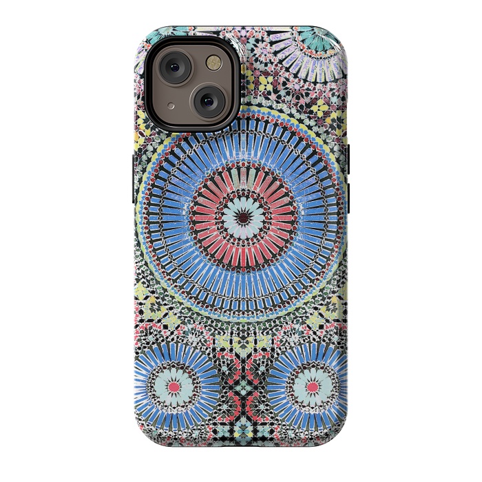 iPhone 14 StrongFit Colorful Moroccan inspired mosaic tiles by Oana 