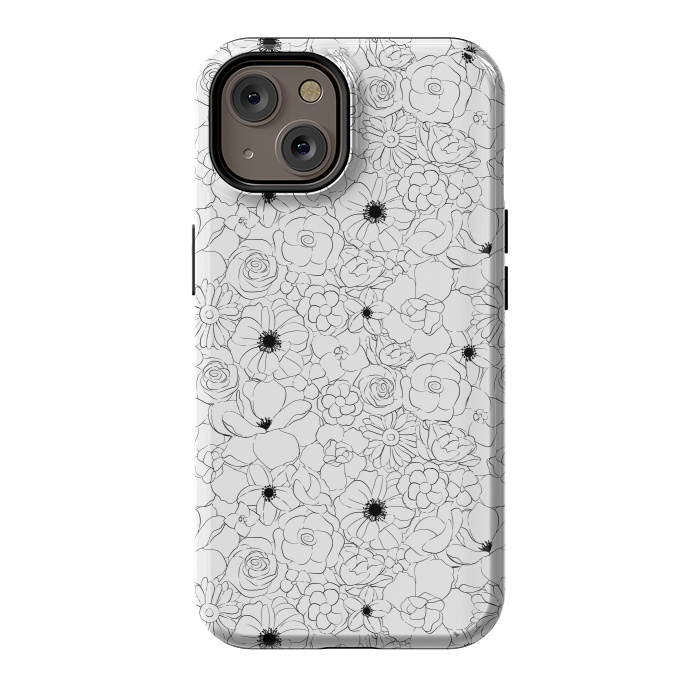 iPhone 14 StrongFit Black and white meadow by Martina