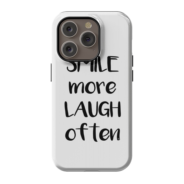 iPhone 14 Pro StrongFit Smile more quote white by Martina