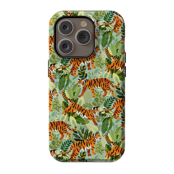 iPhone 14 Pro StrongFit Bright Bangel Tiger Jungle  by Tigatiga