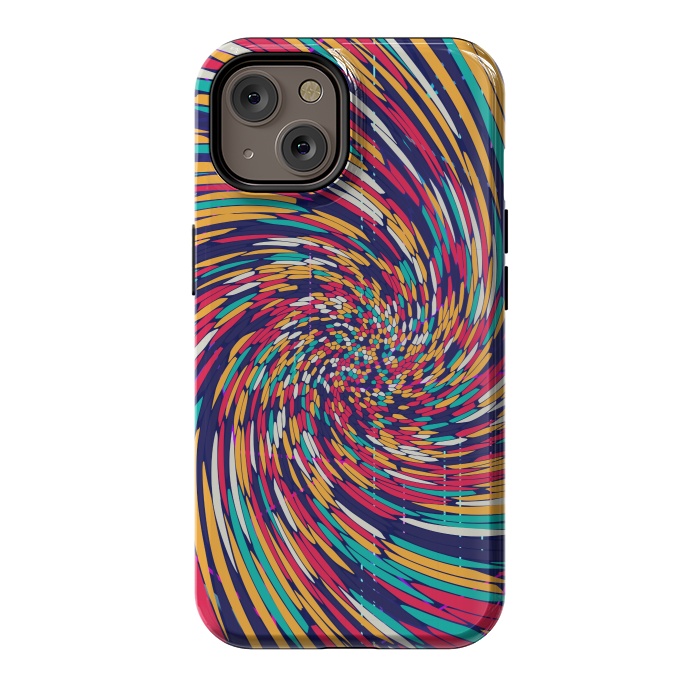 iPhone 14 StrongFit multi colour spiral print 2 by MALLIKA