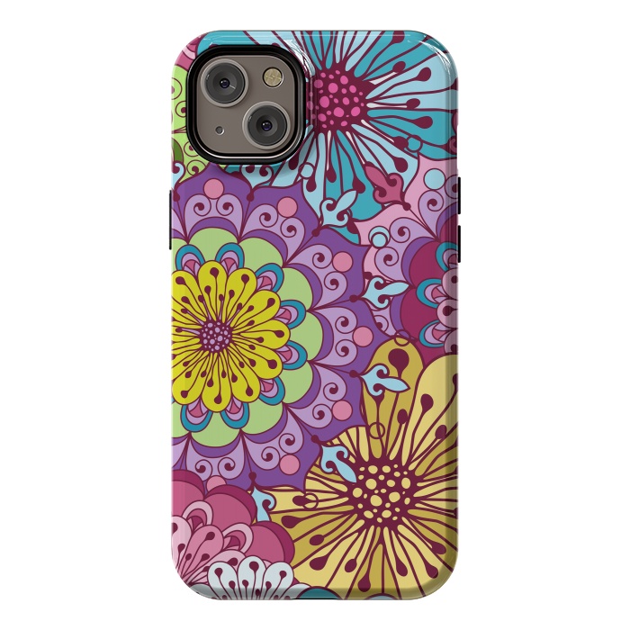iPhone 14 Plus StrongFit Brightly Colored Flowers by ArtsCase