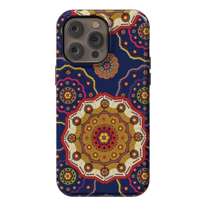 iPhone 14 Pro max StrongFit Mandala with Blue Background by ArtsCase