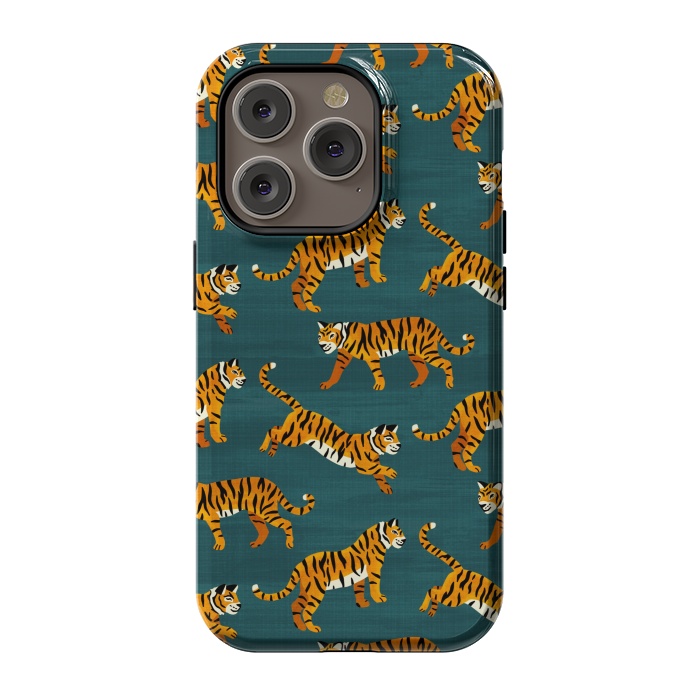 iPhone 14 Pro StrongFit Bangel Tigers - Navy  by Tigatiga
