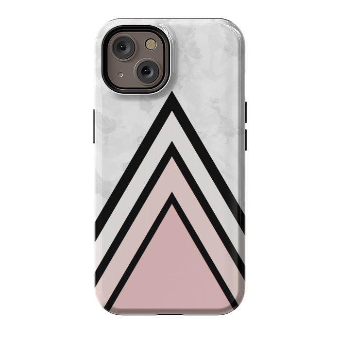iPhone 14 StrongFit Black pink triangles by Jms