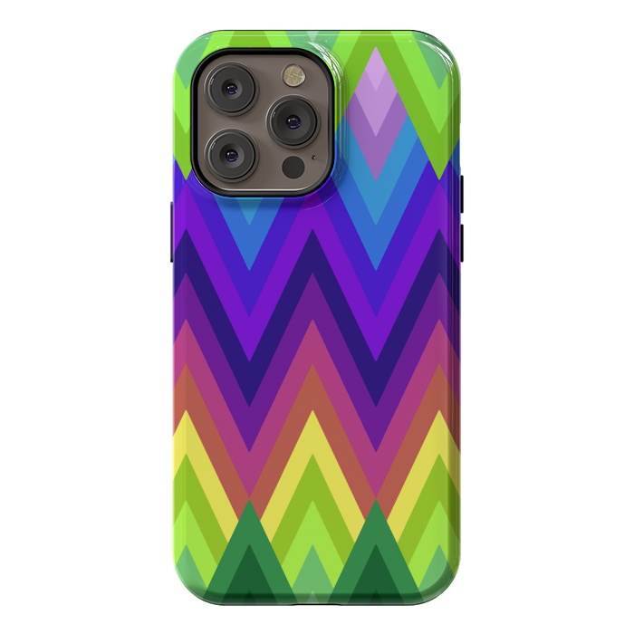iPhone 14 Pro max StrongFit Zig Zag Chevron Pattern G553 by Medusa GraphicArt