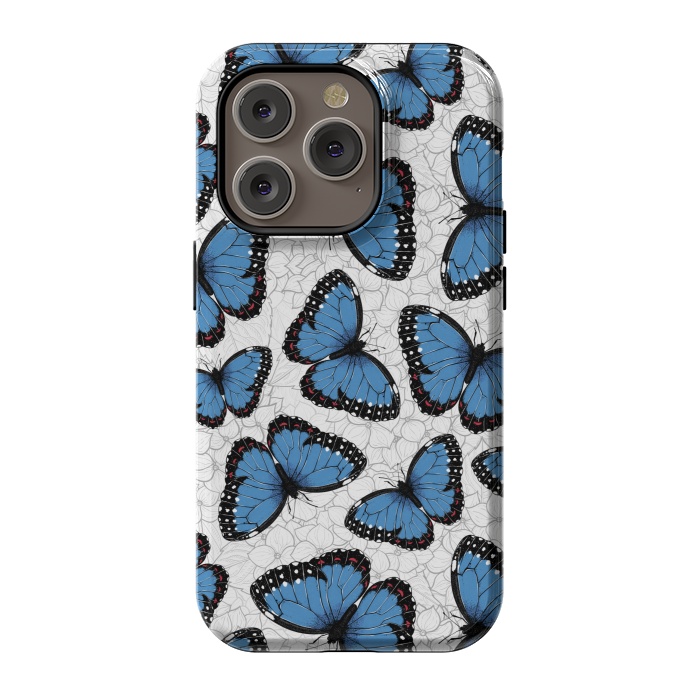 iPhone 14 Pro StrongFit Blue morpho butterflies by Katerina Kirilova
