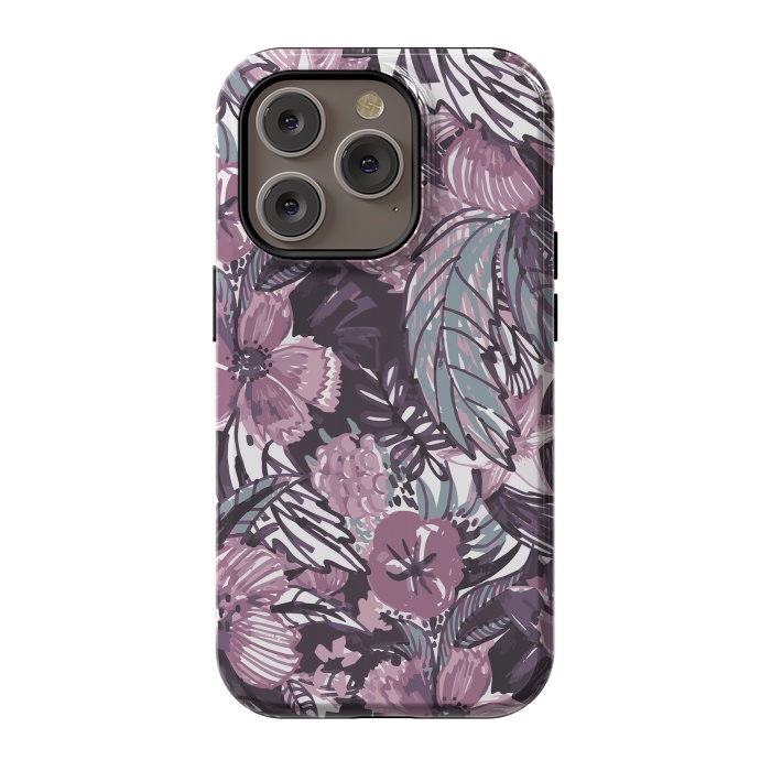 iPhone 14 Pro StrongFit Modern sketched flower bouquet by Oana 