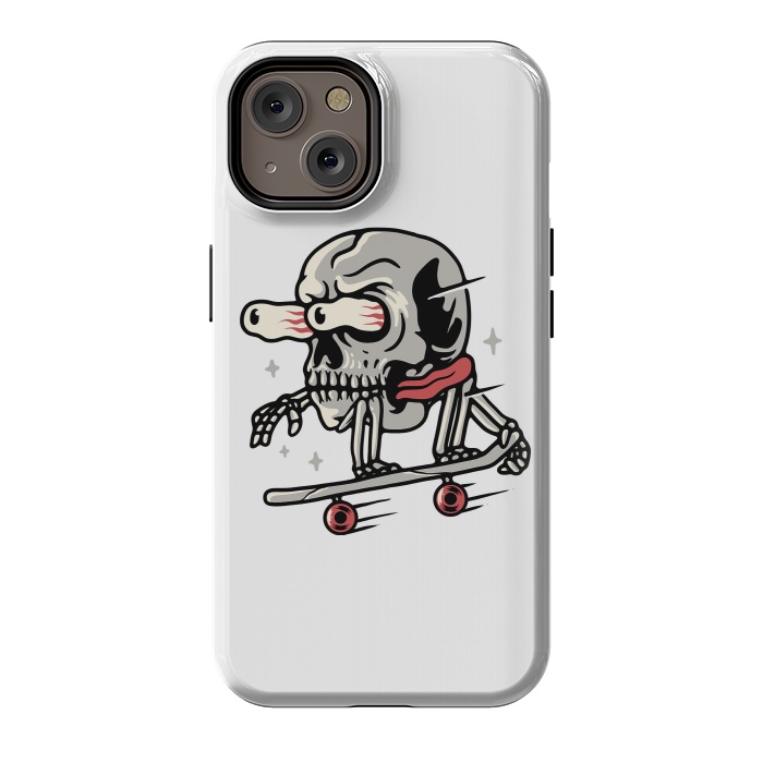 iPhone 14 StrongFit Skull Skateboarding by Afif Quilimo