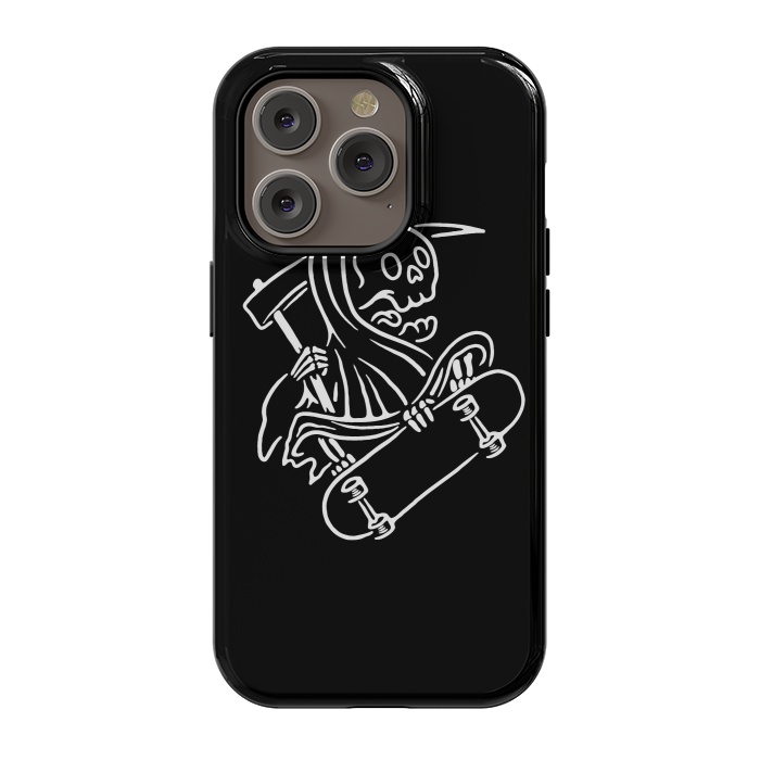 iPhone 14 Pro StrongFit Grim Reaper Skateboarding by Afif Quilimo