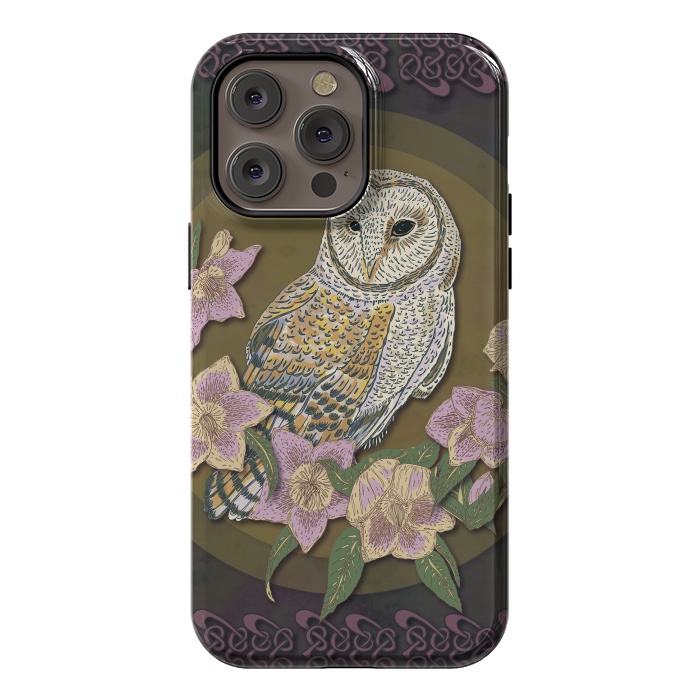 iPhone 14 Pro max StrongFit Owl & Hellebore by Lotti Brown