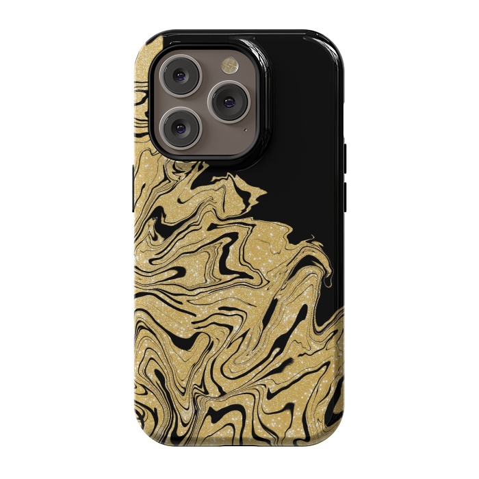 iPhone 14 Pro StrongFit Gold marble by Jms
