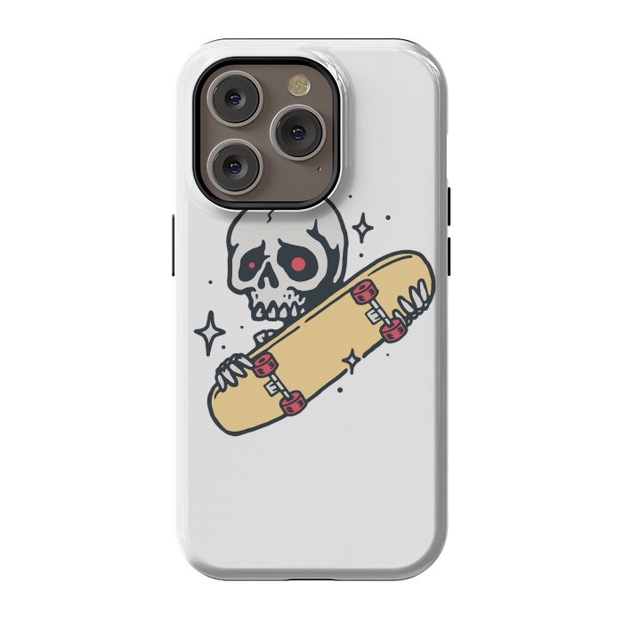 iPhone 14 Pro StrongFit Skull Love Skateboard by Afif Quilimo