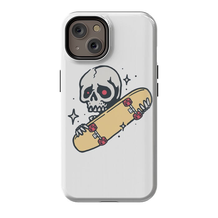 iPhone 14 StrongFit Skull Love Skateboard by Afif Quilimo
