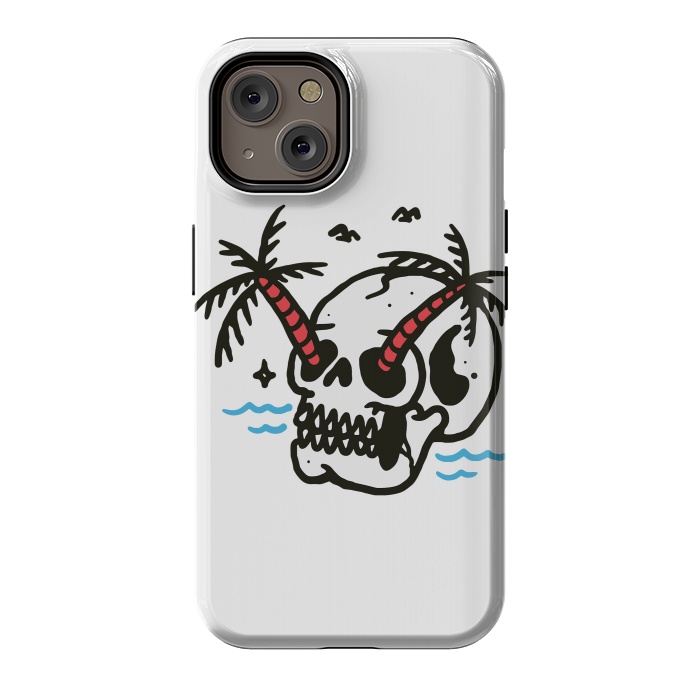 iPhone 14 StrongFit Skull Coconut Trees by Afif Quilimo
