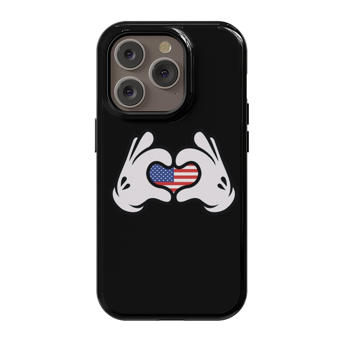 iPhone 14 Pro StrongFit Hand Symbol of Love America by Afif Quilimo